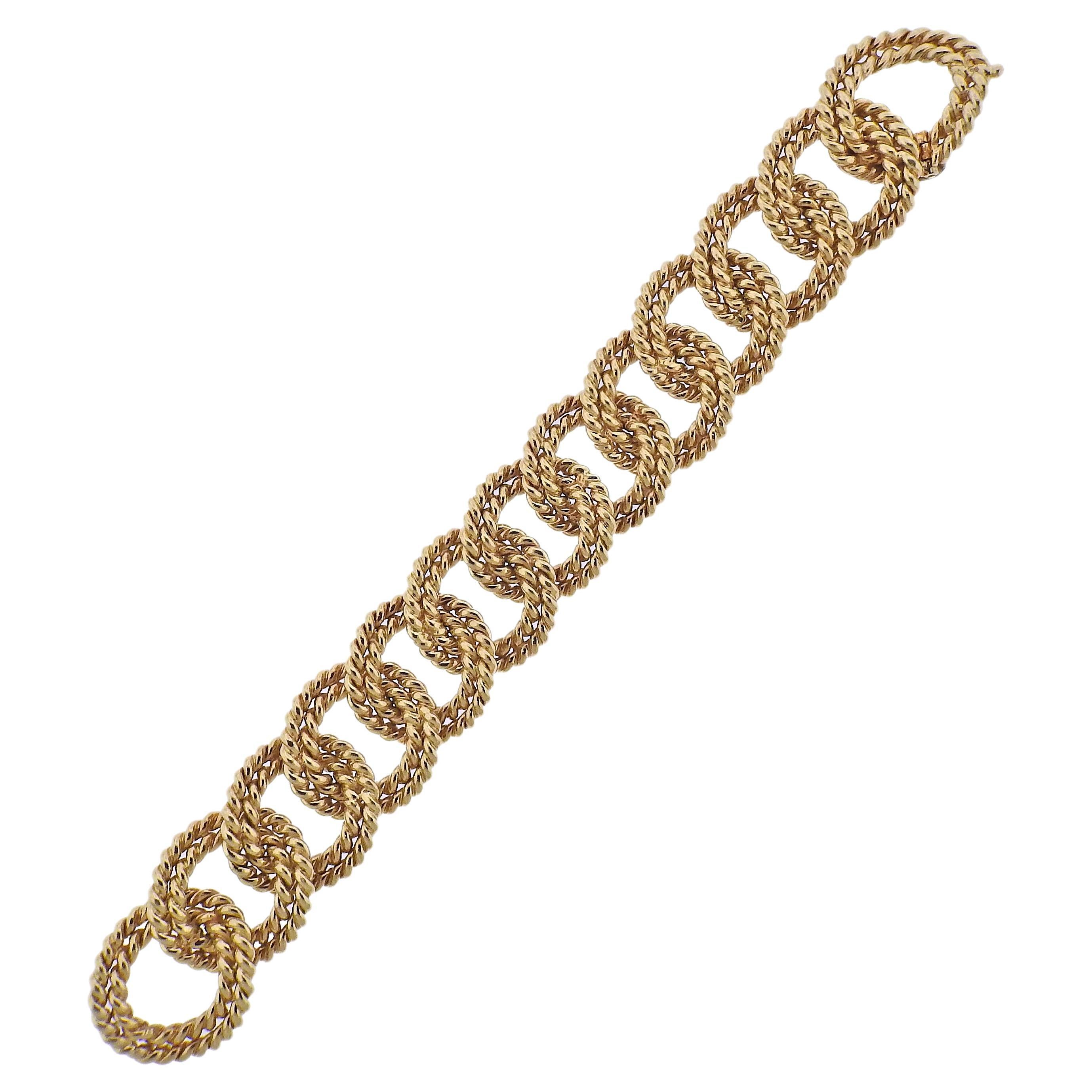 Verdura Gold Rope Link Bracelet For Sale