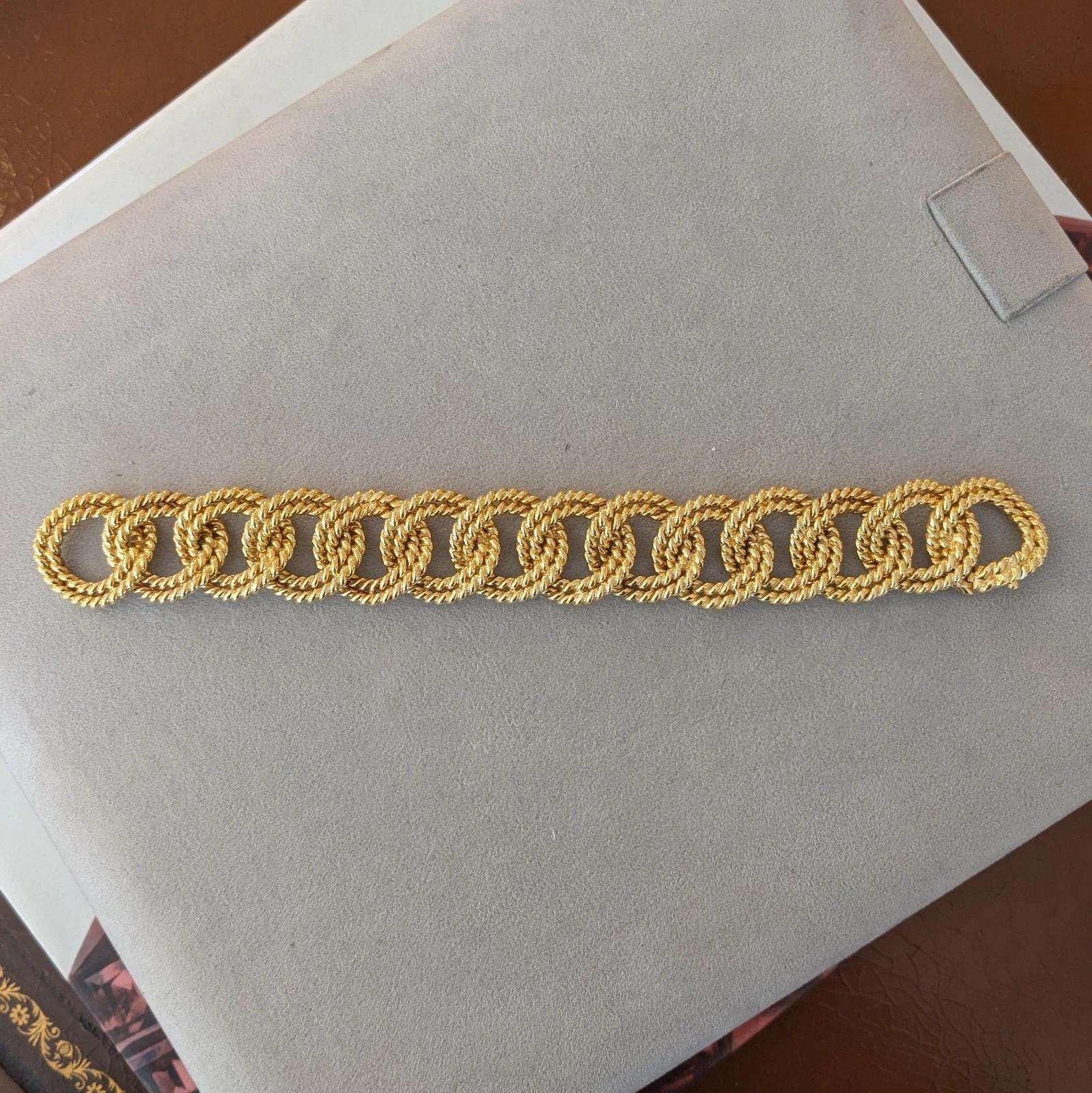 Verdura Bracelet à maillons torsadés en or jaune 18 carats Excellent état - En vente à La Jolla, CA