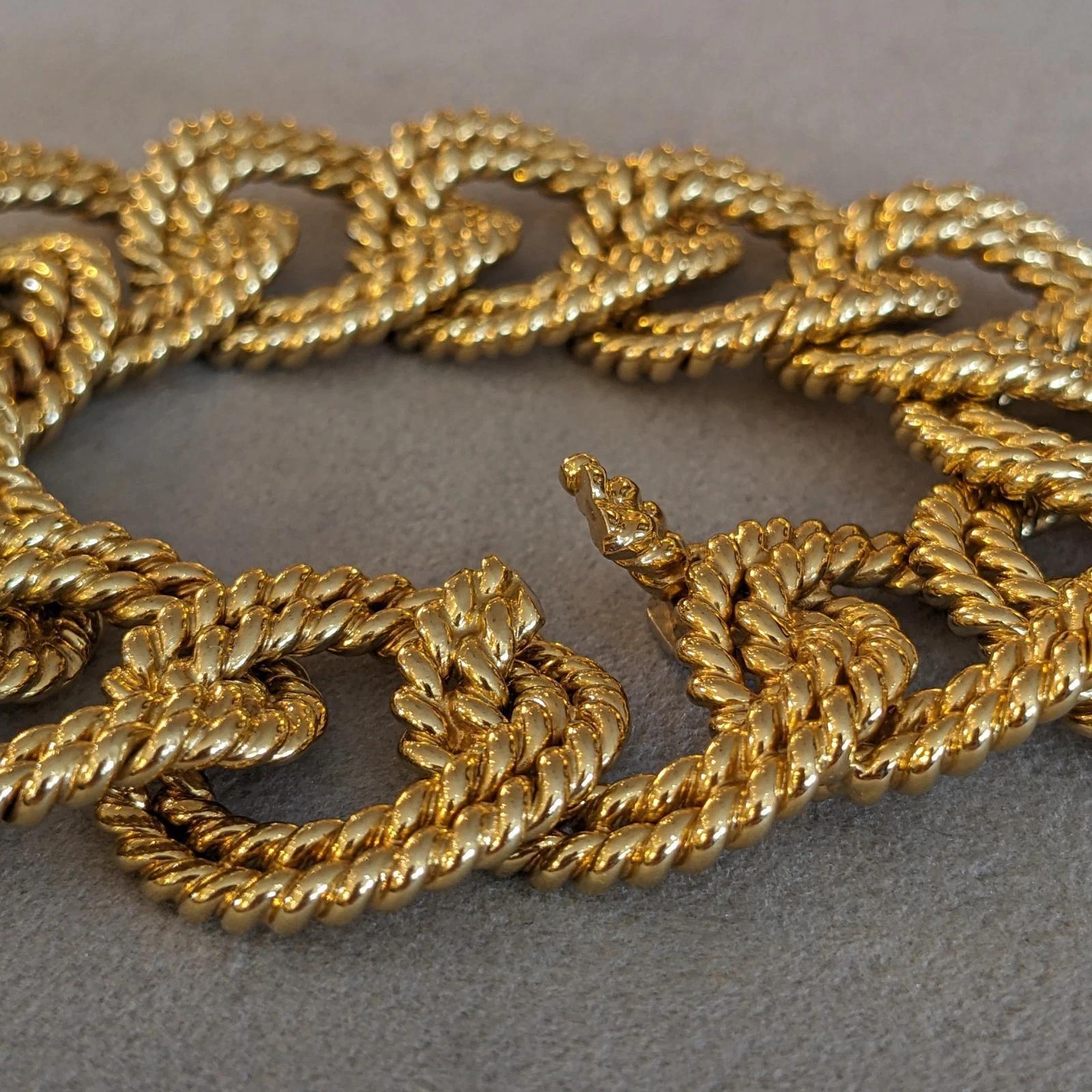 Verdura Bracelet à maillons torsadés en or jaune 18 carats en vente 2