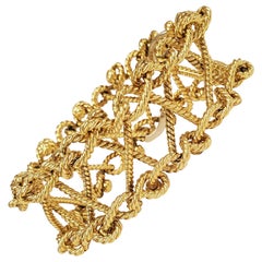 Verdura Gold Twisted Rope Openwork Bracelet
