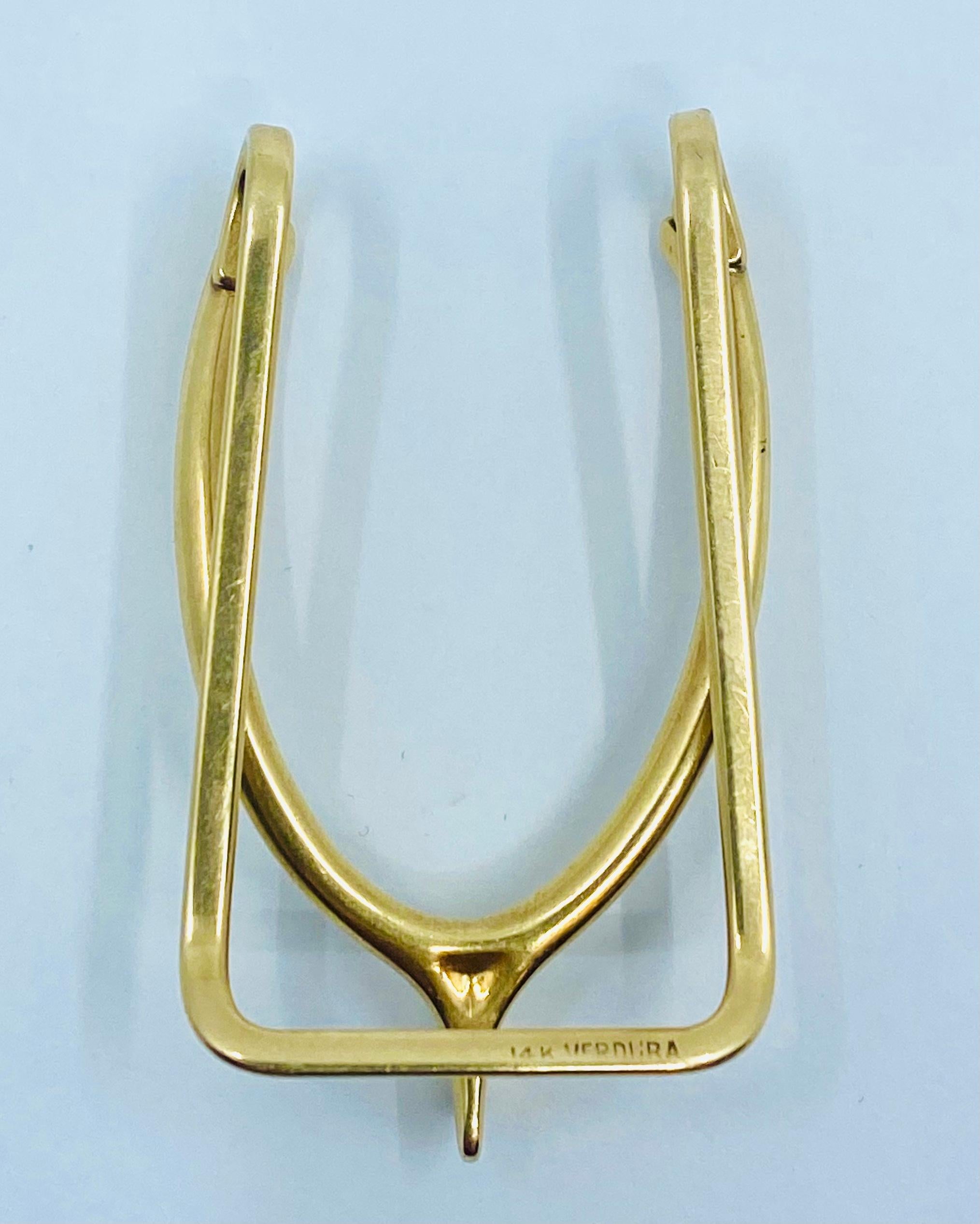 Pince à billets Verdura Gold Wishbone en vente 1