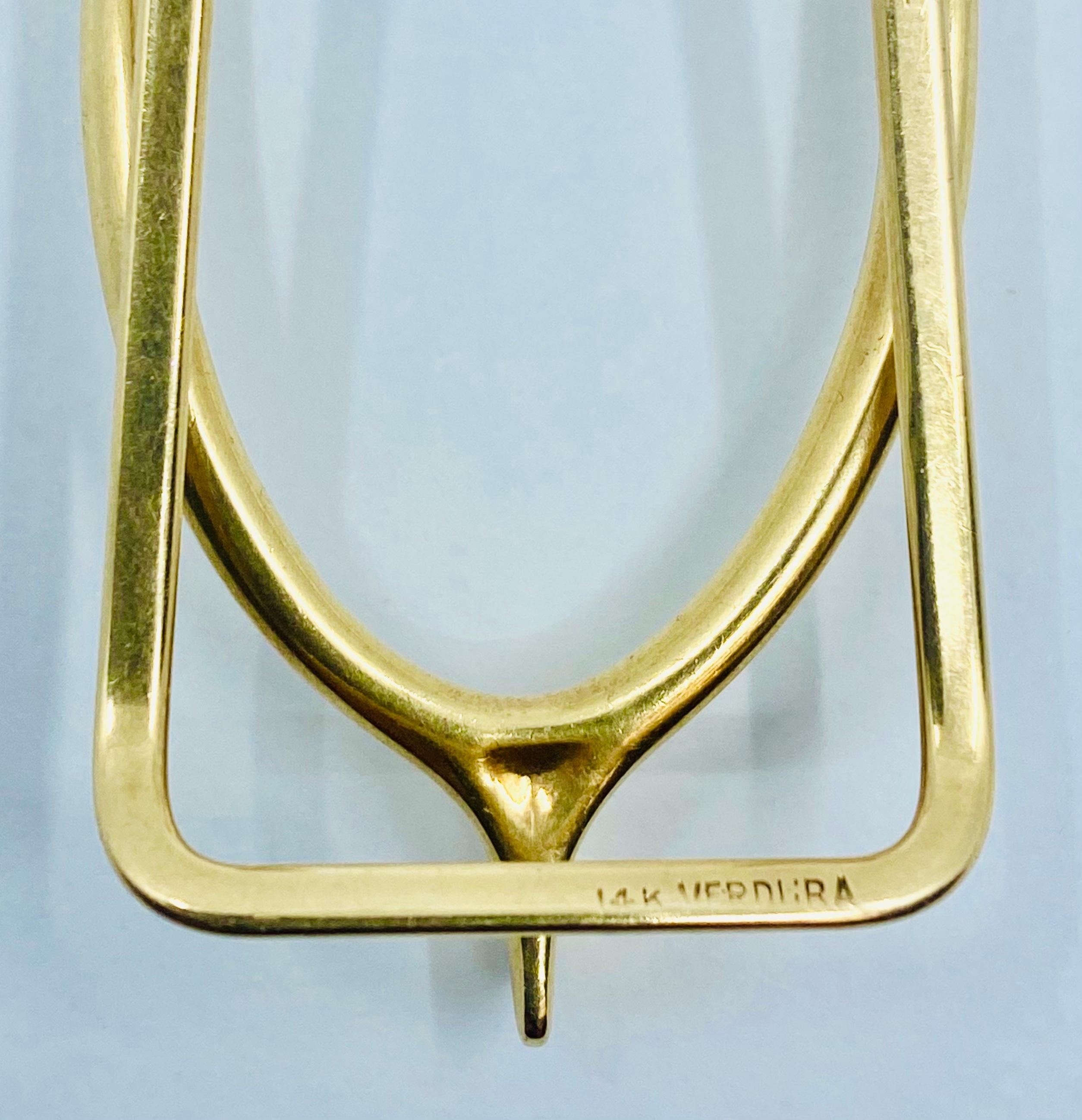 Verdura Gold Wishbone Money Clip In Excellent Condition In Beverly Hills, CA