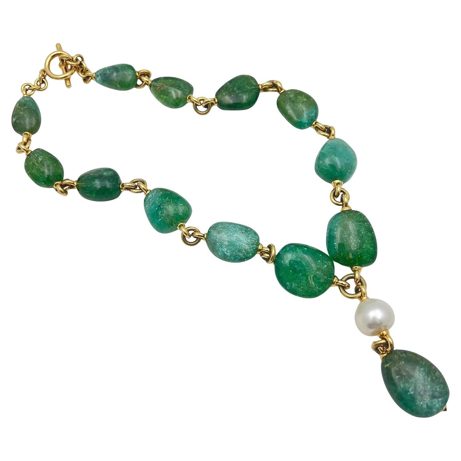 Bead Verdura Green Tourmaline South Sea Pearl Y Necklace
