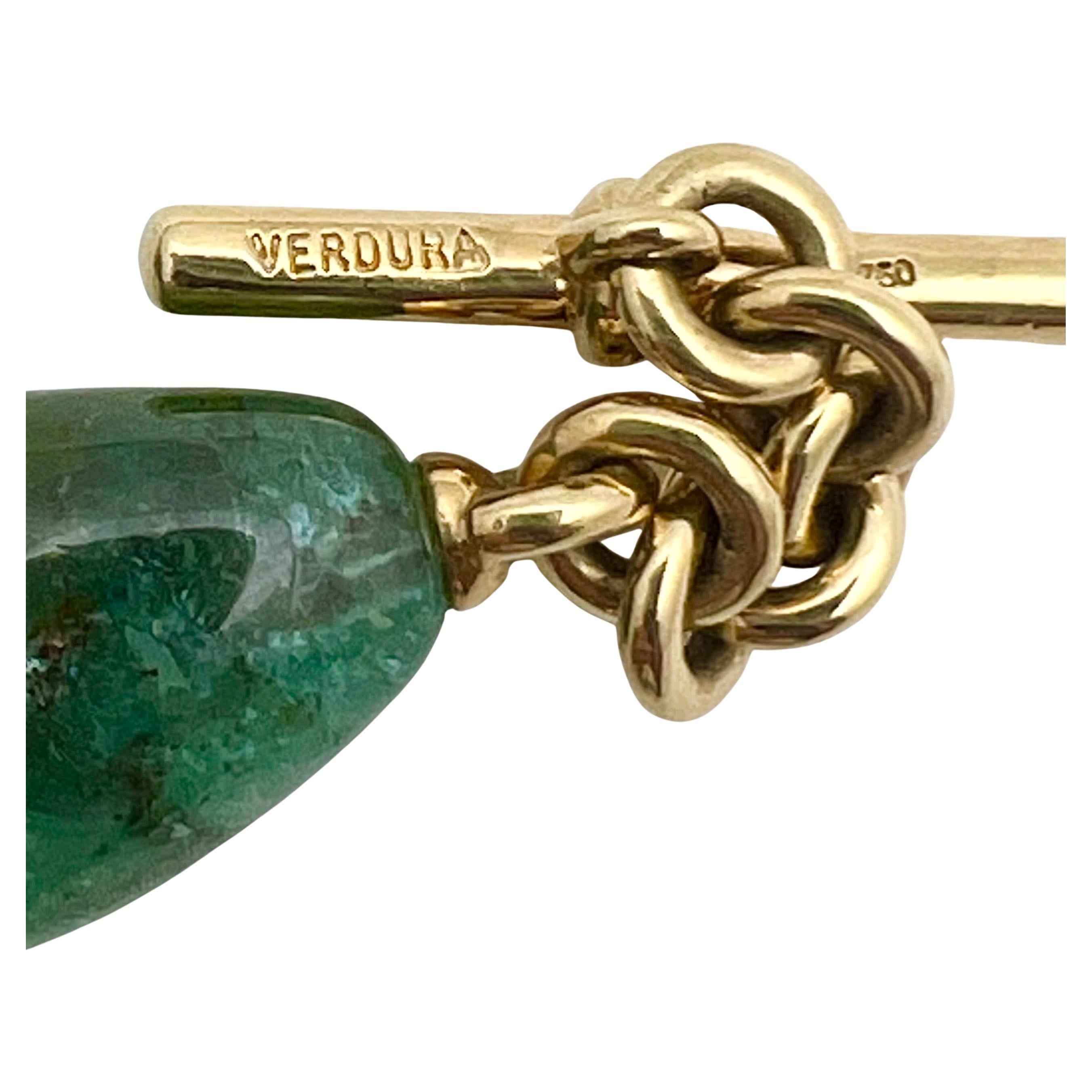 Women's or Men's Verdura Green Tourmaline South Sea Pearl Y Necklace