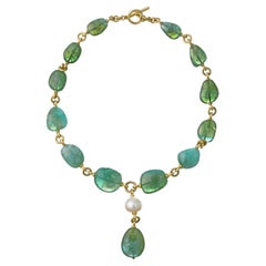 Verdura Green Tourmaline South Sea Pearl Y Necklace
