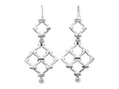 Verdura Kensington 18K White Gold and Diamond Pendant Earrings