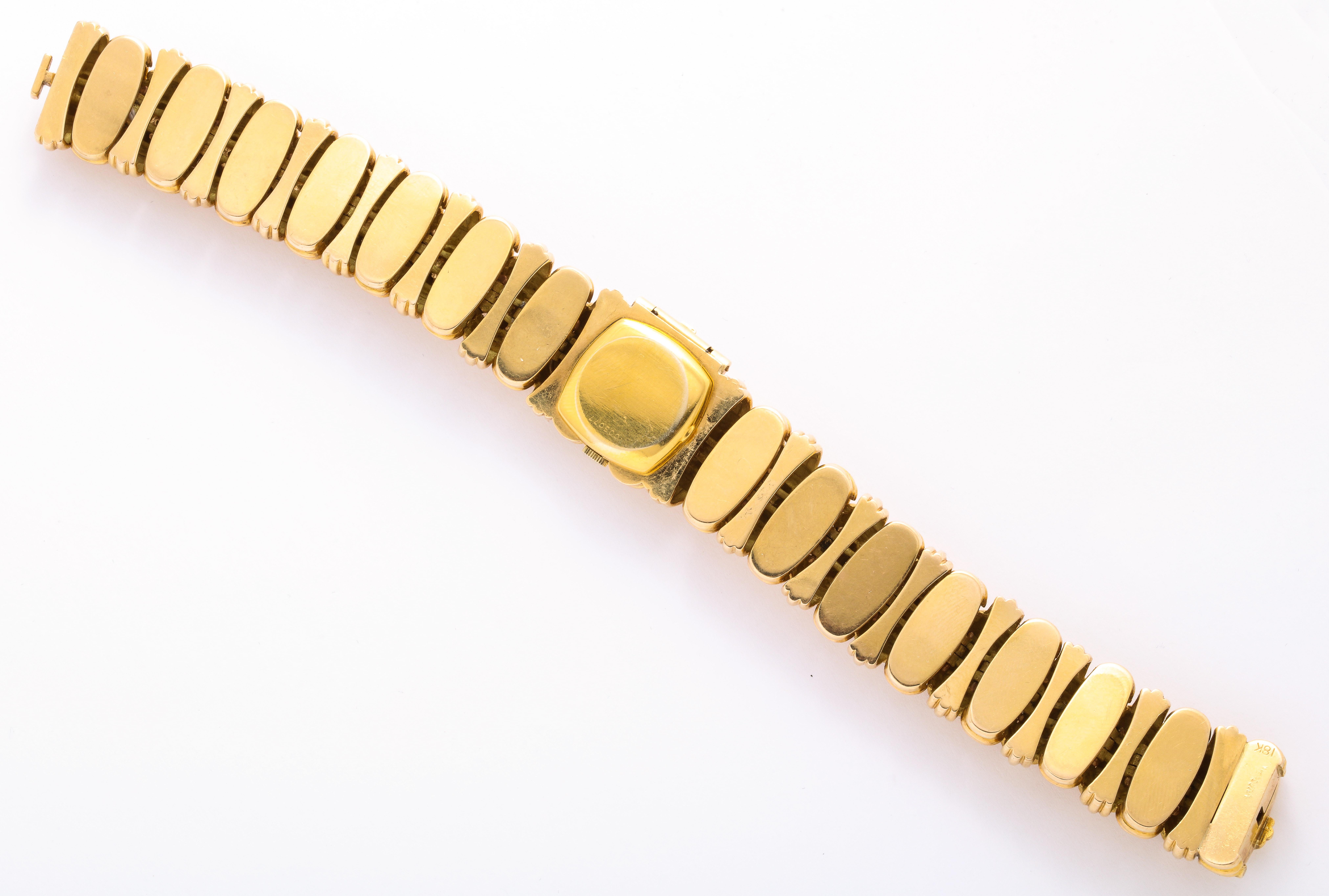 Women's Verdura Ladies Yellow Gold Basketweave Bracelet Eterna-Matic Wristwatch