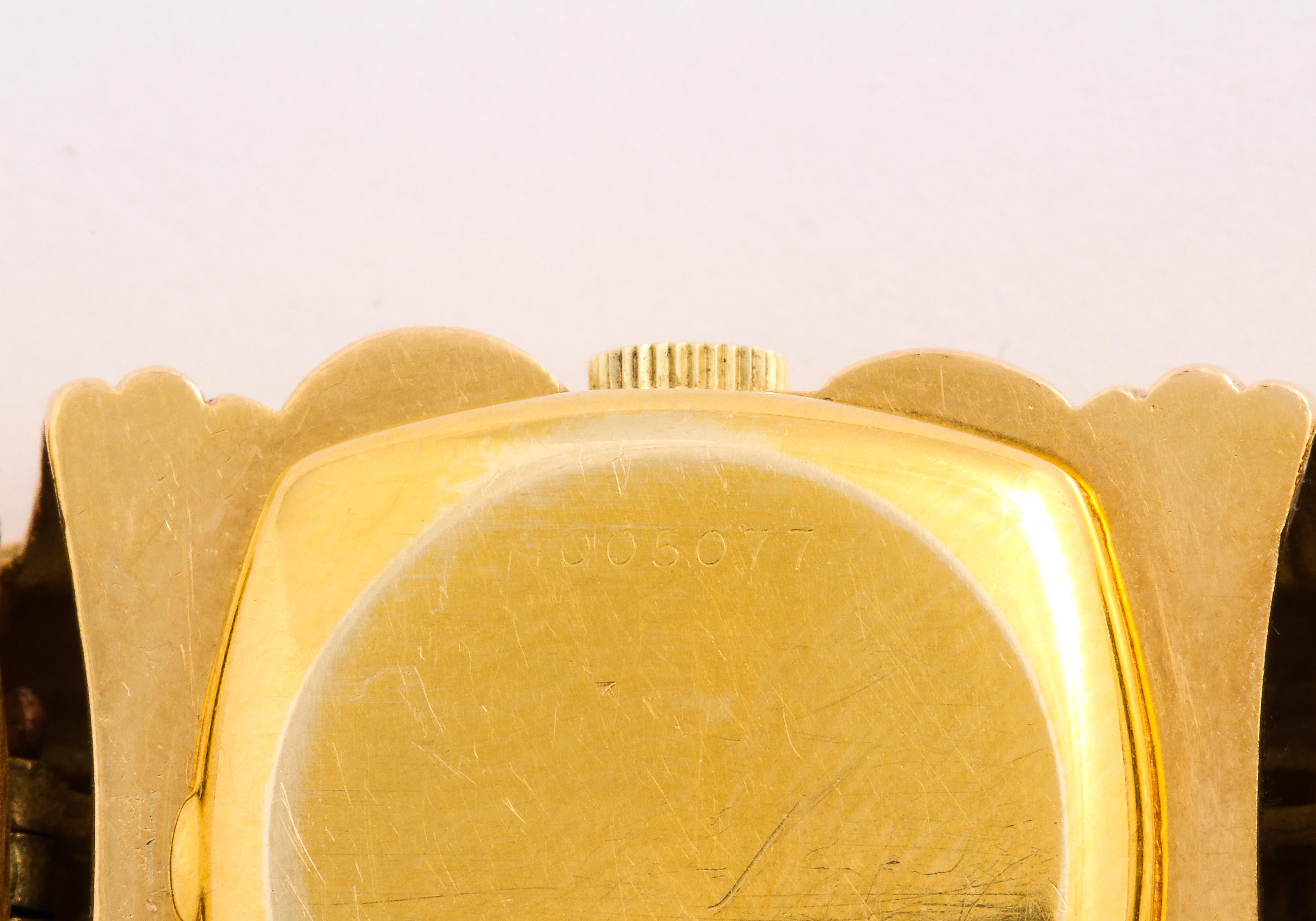 Verdura Ladies Yellow Gold Basketweave Bracelet Eterna-Matic Wristwatch 2