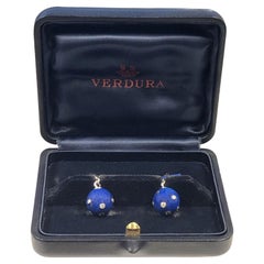 Verdura Lapis Gold and Diamond set Cufflinks