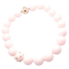Verdura Collier de perles en or jaune et quartz rose