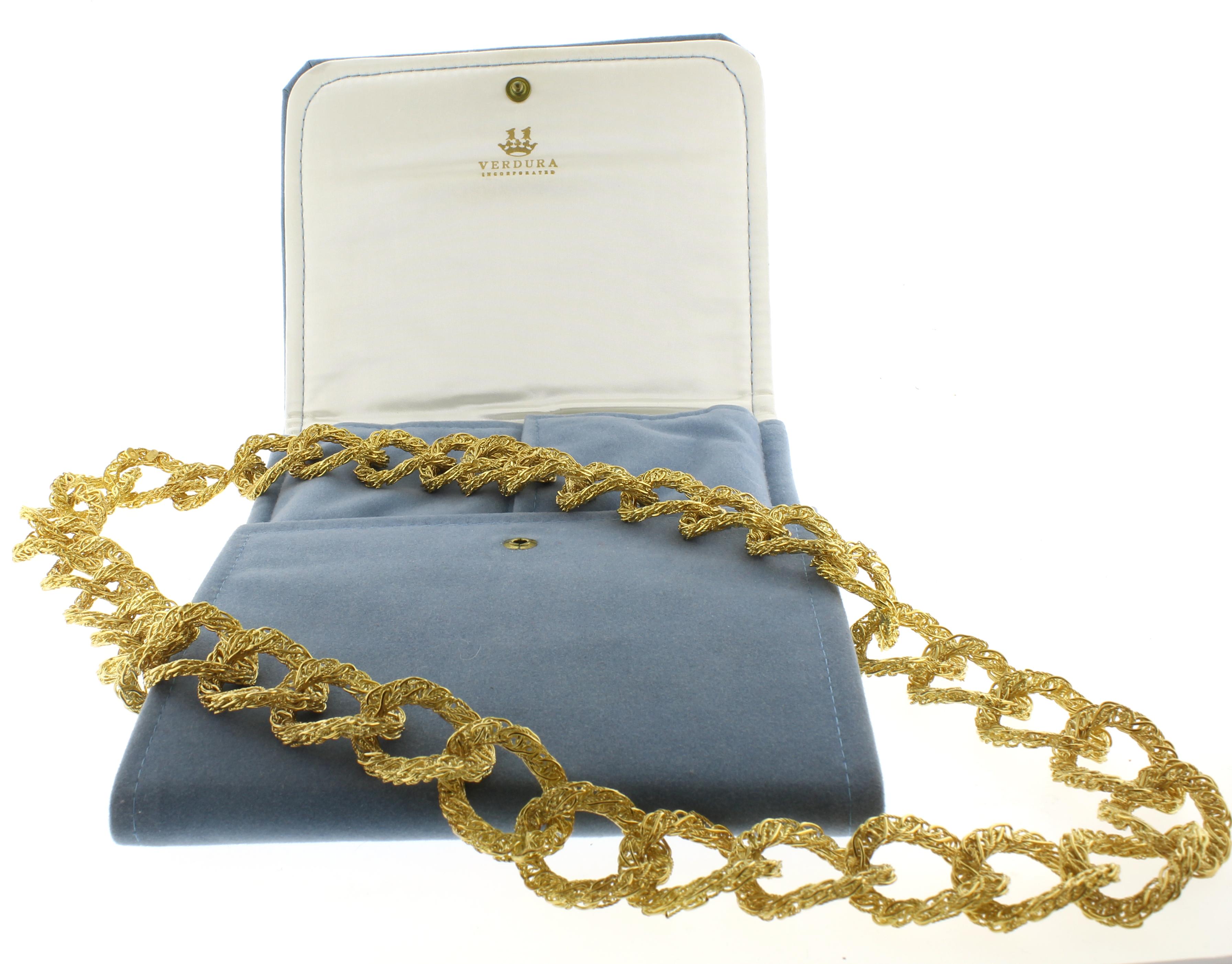da uomo o donna Collana lunga in oro A Link di Verdura: Un capolavoro di artigianato in vendita