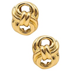 Verdura Milan Infinity Knots Clips on Earrings in Solid 18Kt Yellow Gold