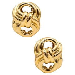 Clips d'oreilles à nœuds infinis Verdura Milan en or jaune massif 18 carats