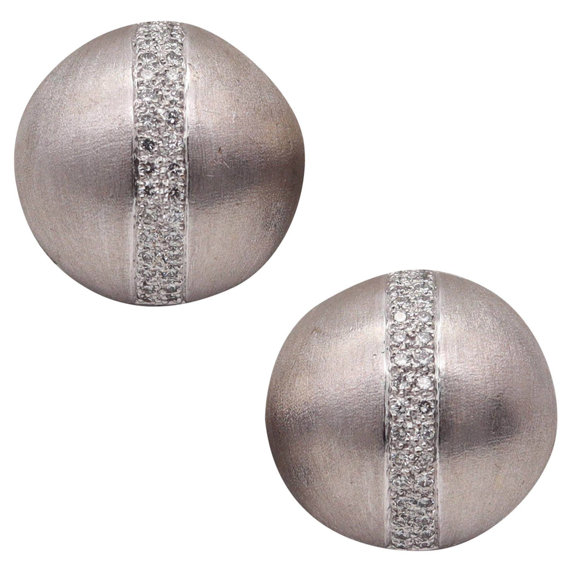 VERDURA Milano Clips-On Ohrringe in 18Kt Weißgold mit 1,78 Ctw VS Diamanten