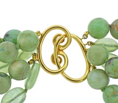 Verdura Multi Gem Set Pearl Gold Torsade Necklace