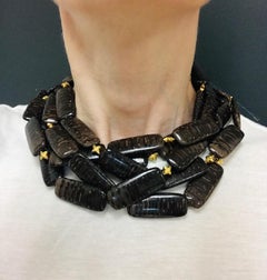 Verdura Multi-Strand Necklace Wood 18k Gold