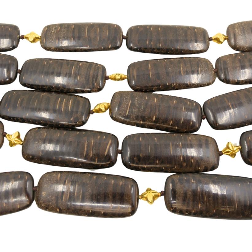 Verdura Multi-Strand Necklace Wood 18k Gold For Sale 1