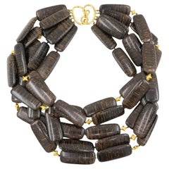 Verdura Multi-Strand Necklace Wood 18k Gold