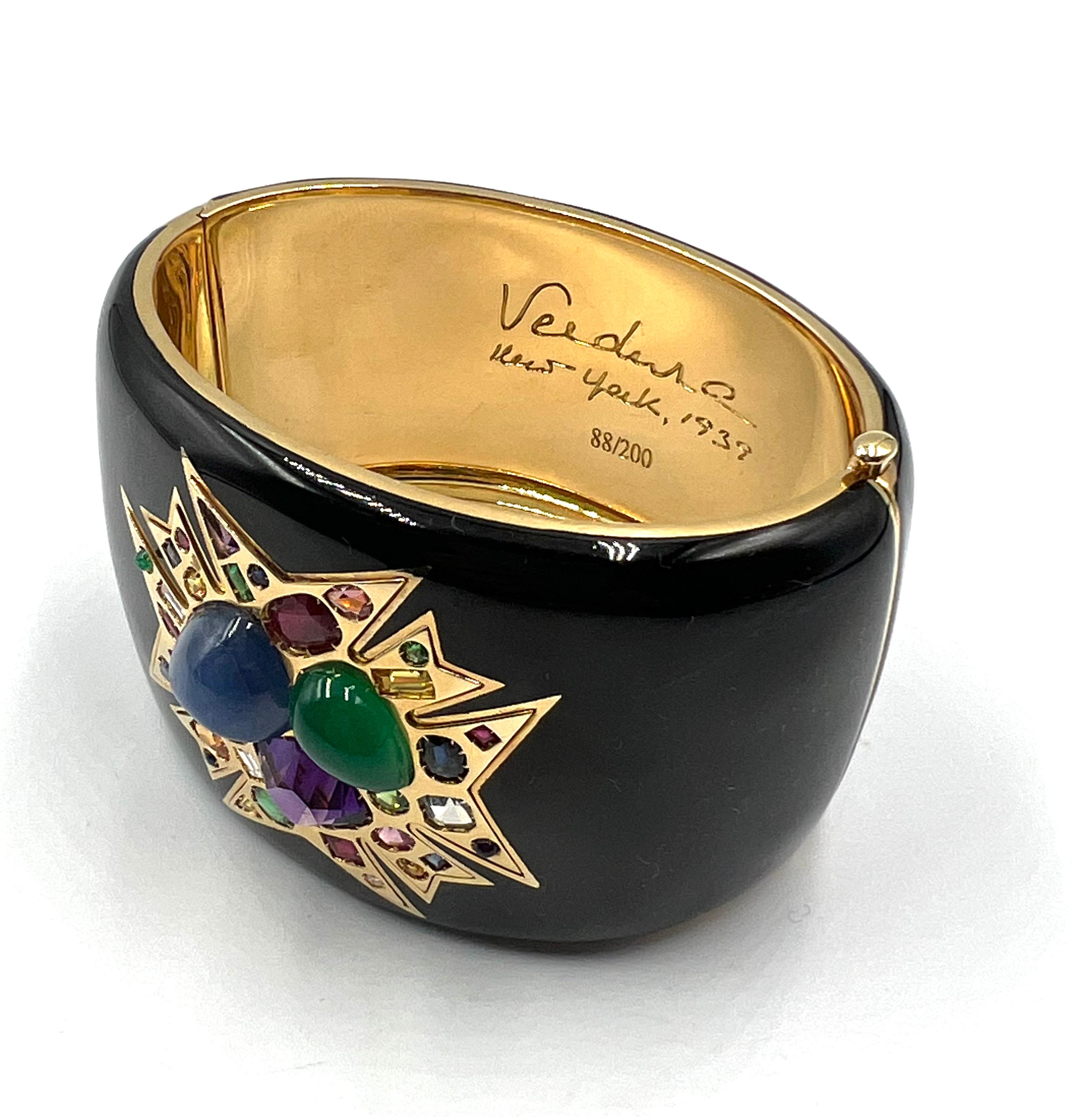 Modern Verdura Multicolored Gemstone Theodora Cuff Bracelet