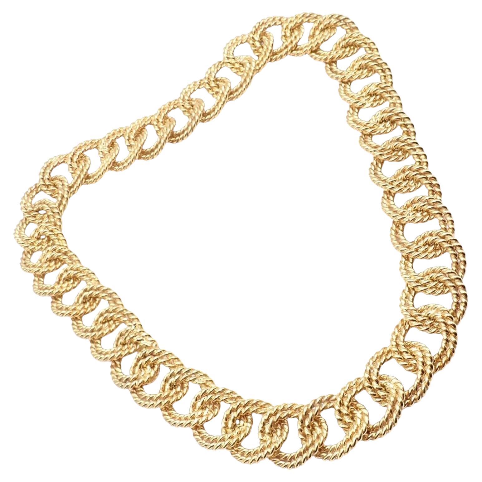 Verdura Nautical Rope Link Yellow Gold Choker Necklace
