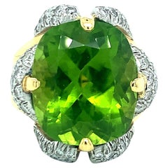 Anello espandibile con diamante peridoto Verdura