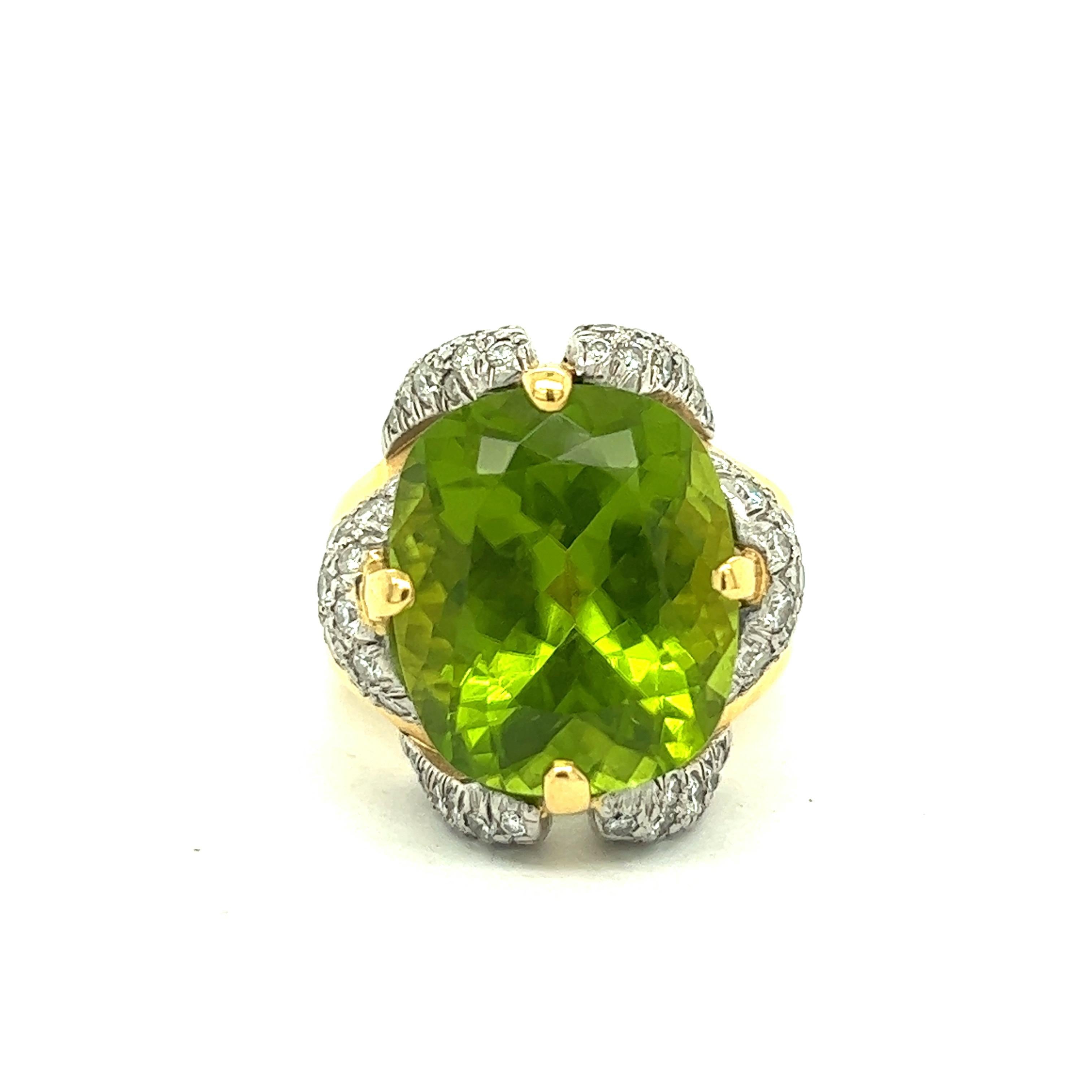 Verdura Peridot Diamond Expandable Ring For Sale 1