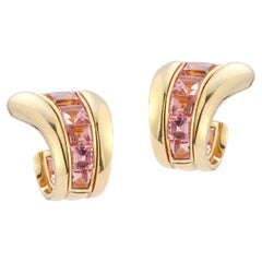 Verdura Pink Tourmaline & Gold Earrings