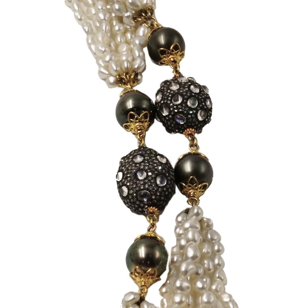 Modern Verdura Raja Tahitian Pearls Long Necklace