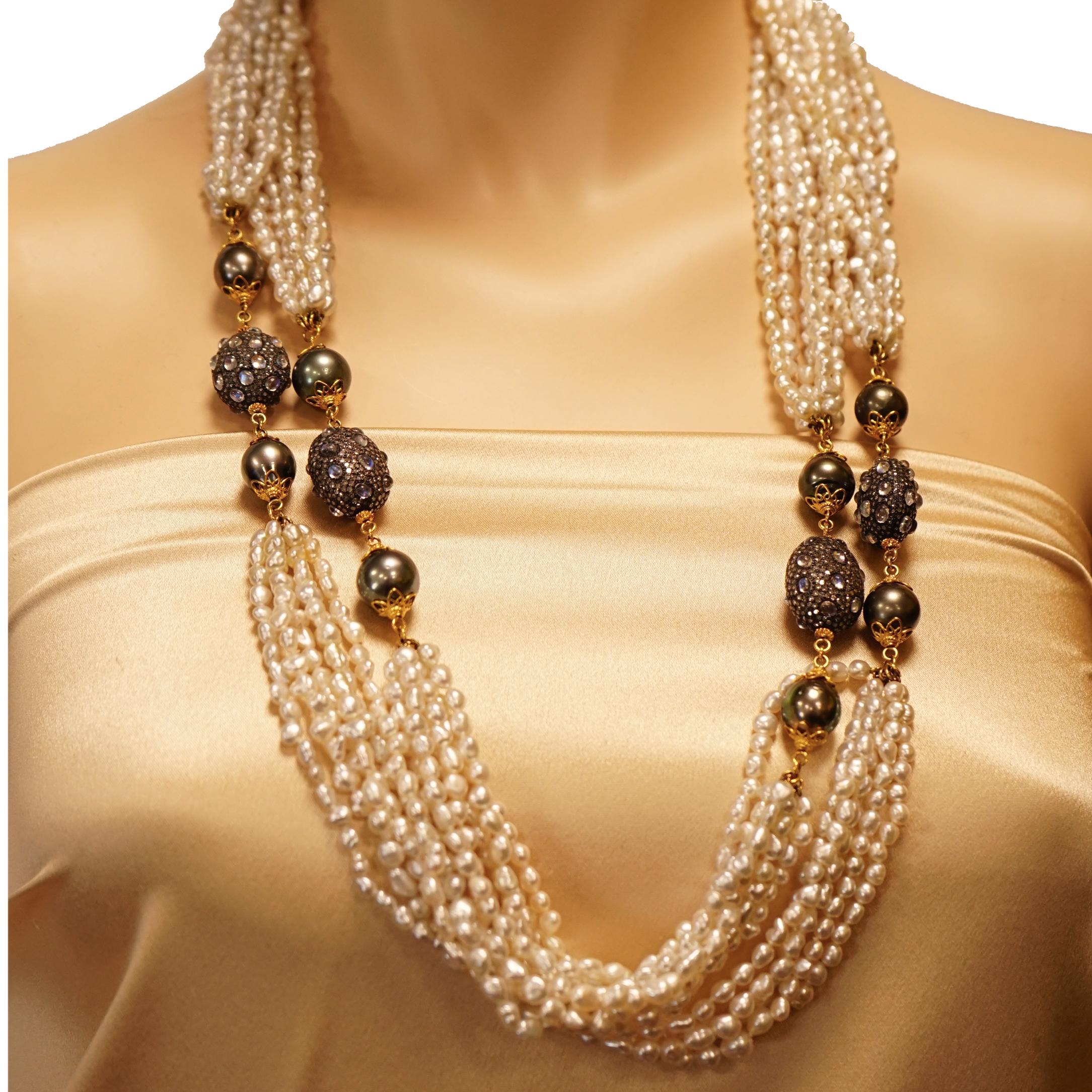 Verdura Raja Tahitian Pearls Long Necklace In Excellent Condition In Greenwich, CT