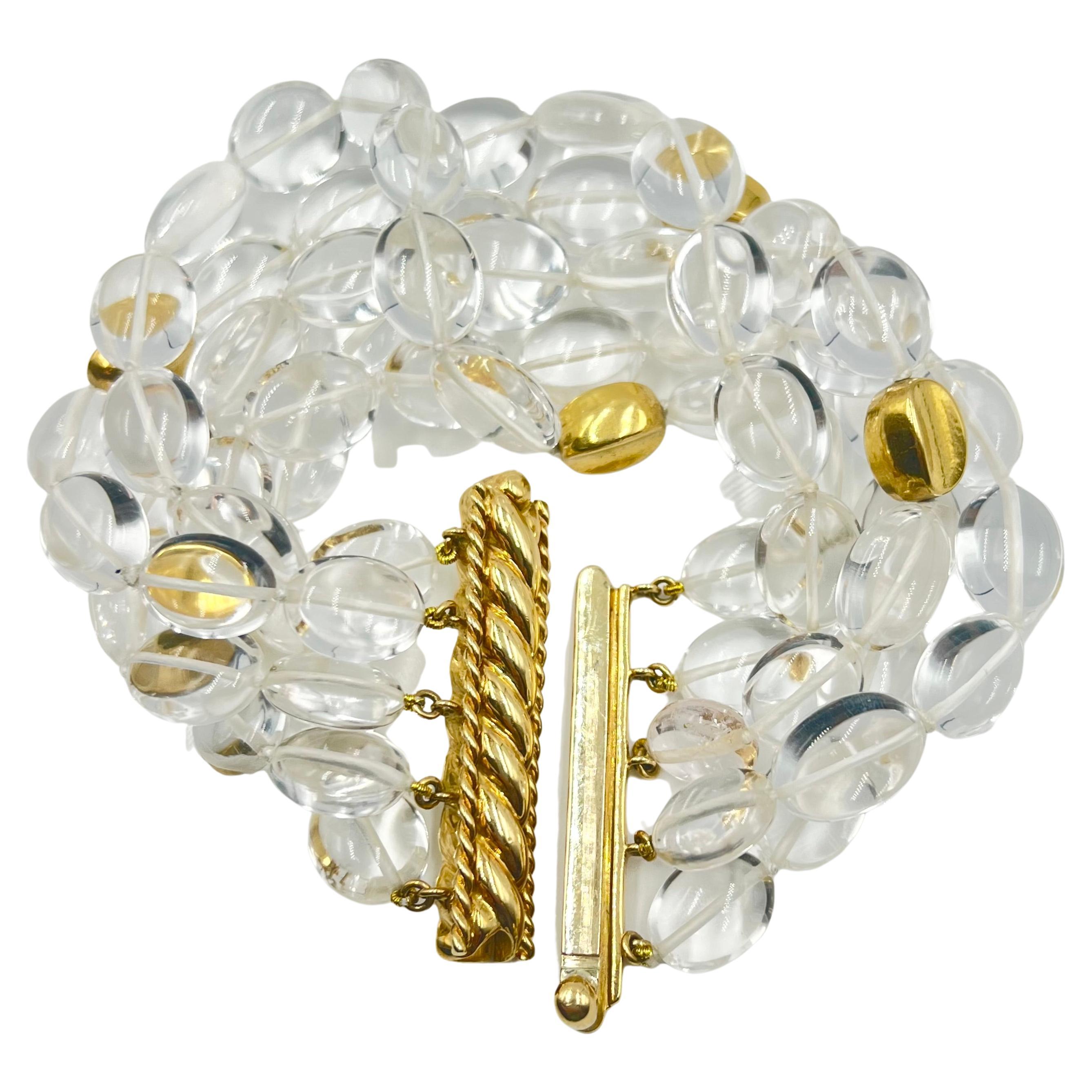 Modern Verdura Rock Crystal Five-Strand Bead Bracelet