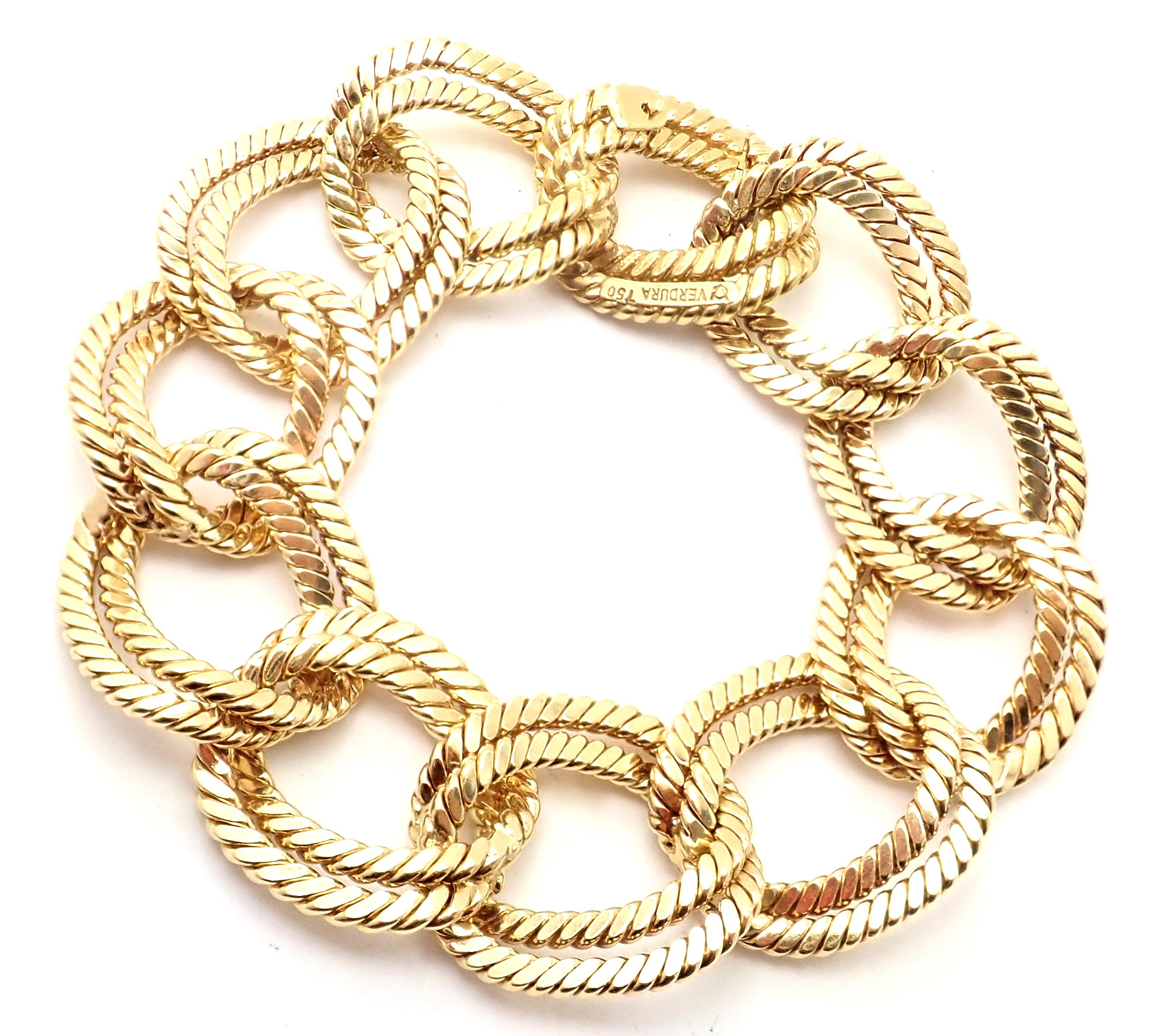 18k Yellow Gold Rope Link Bracelet by Verdura.
Details: 
Weight: 73.6 grams
Length: 7.5
