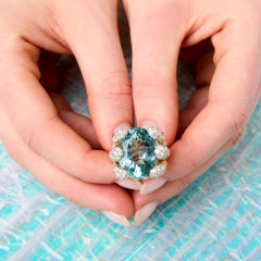 Verdura “Six Blades” Aquamarine and Diamond Ring