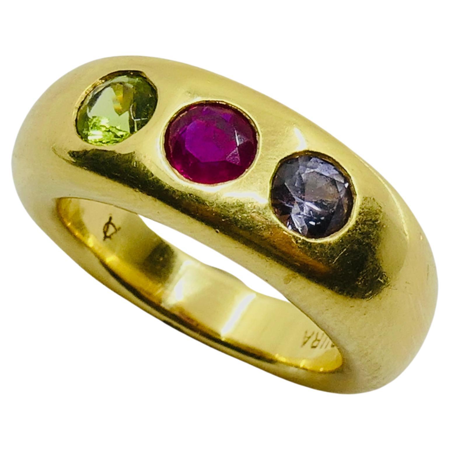 Women's Verdura Three Stone Ring 18k Gold