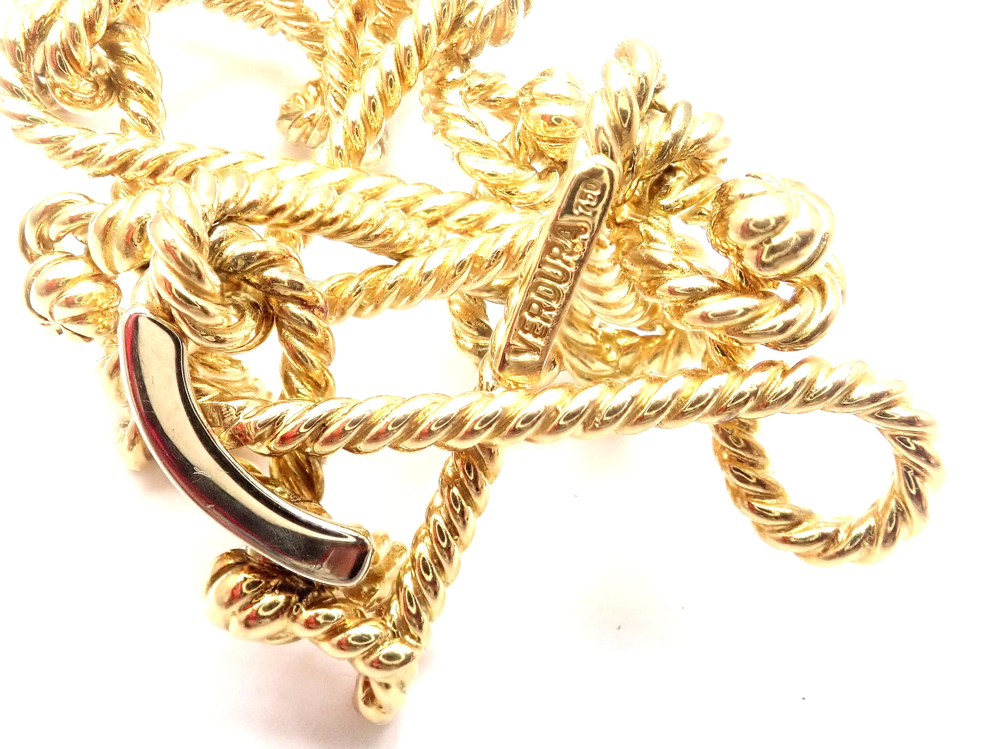 Verdrehtes, durchbrochenes Gelbgold-Gliederarmband mit gedrehtem Seil im Angebot 5