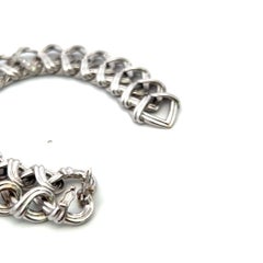 Verdura Vintage Bracelet à maillons en or blanc 18K avec diamants ronds F-VS de 1,1 carat