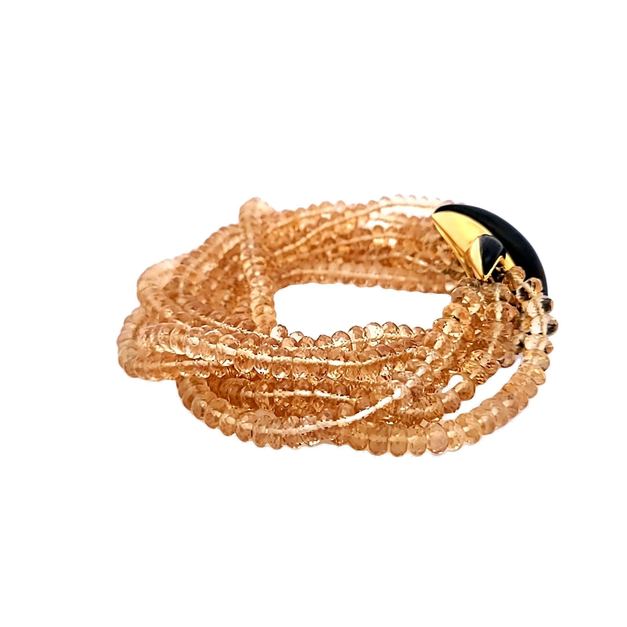Verdura Bracelet vintage en or jaune 18 carats avec onyx 84,70 grammes Pour femmes en vente