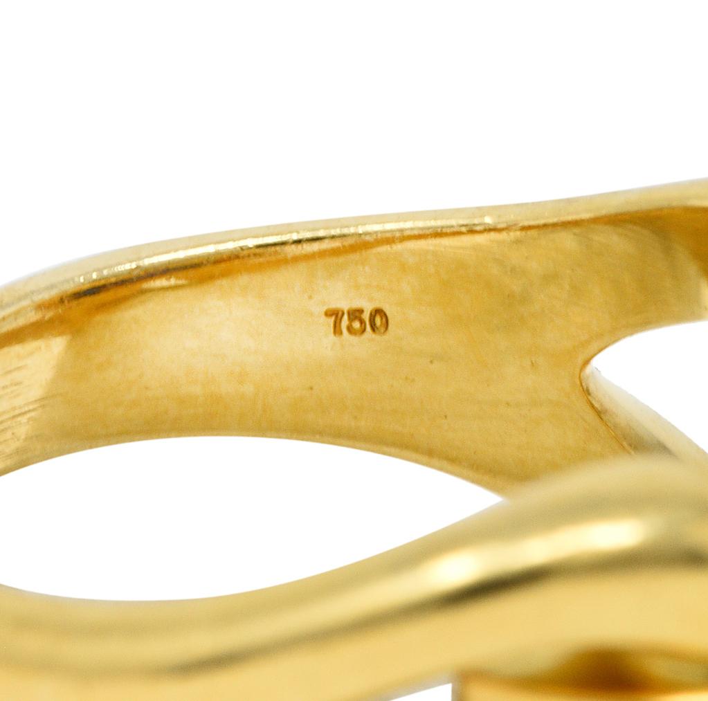 Women's or Men's Verdura Vintage Sapphire 18 Karat Yellow Gold Horsebit Channel Ring