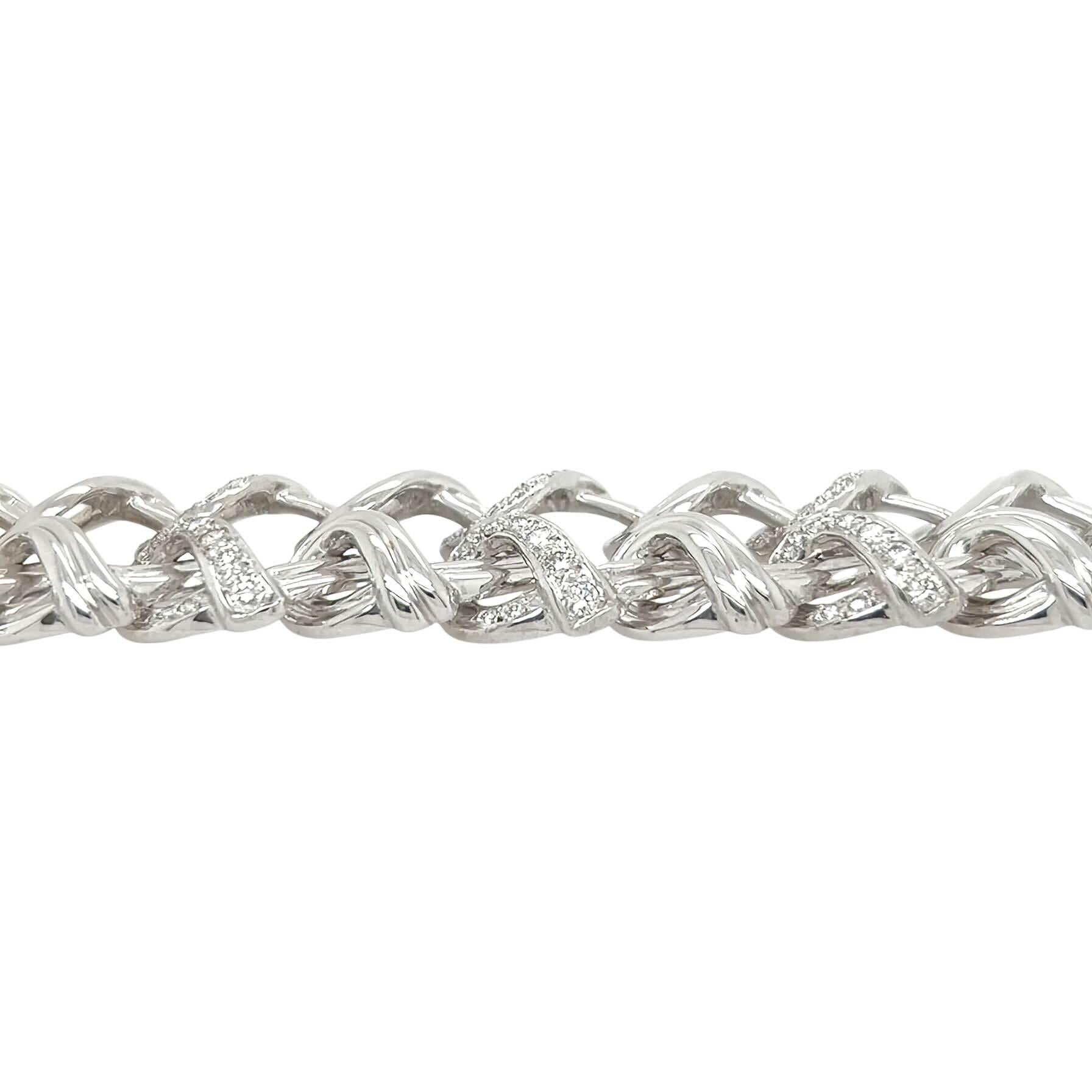 VERDURA Pulsera Link Oro Blanco Platino Diamante en Bueno estado para la venta en New York, NY