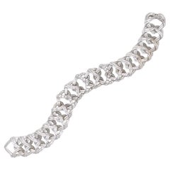 VERDURA White Gold Platinum Diamond Link Bracelet
