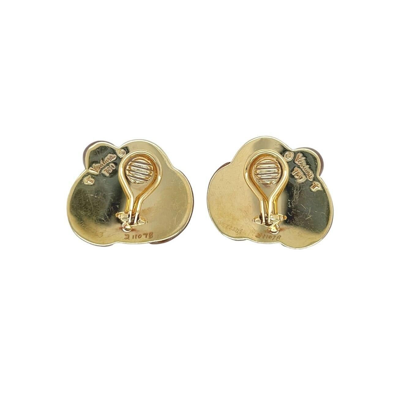 Pendientes VERDURA Oro Amarillo y Sándalo en Excelente Estado en New York, NY