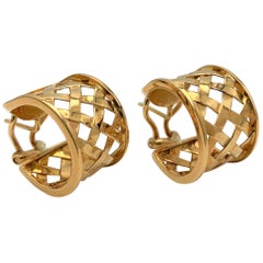 Verdura Yellow Gold Criss Cross Earrings