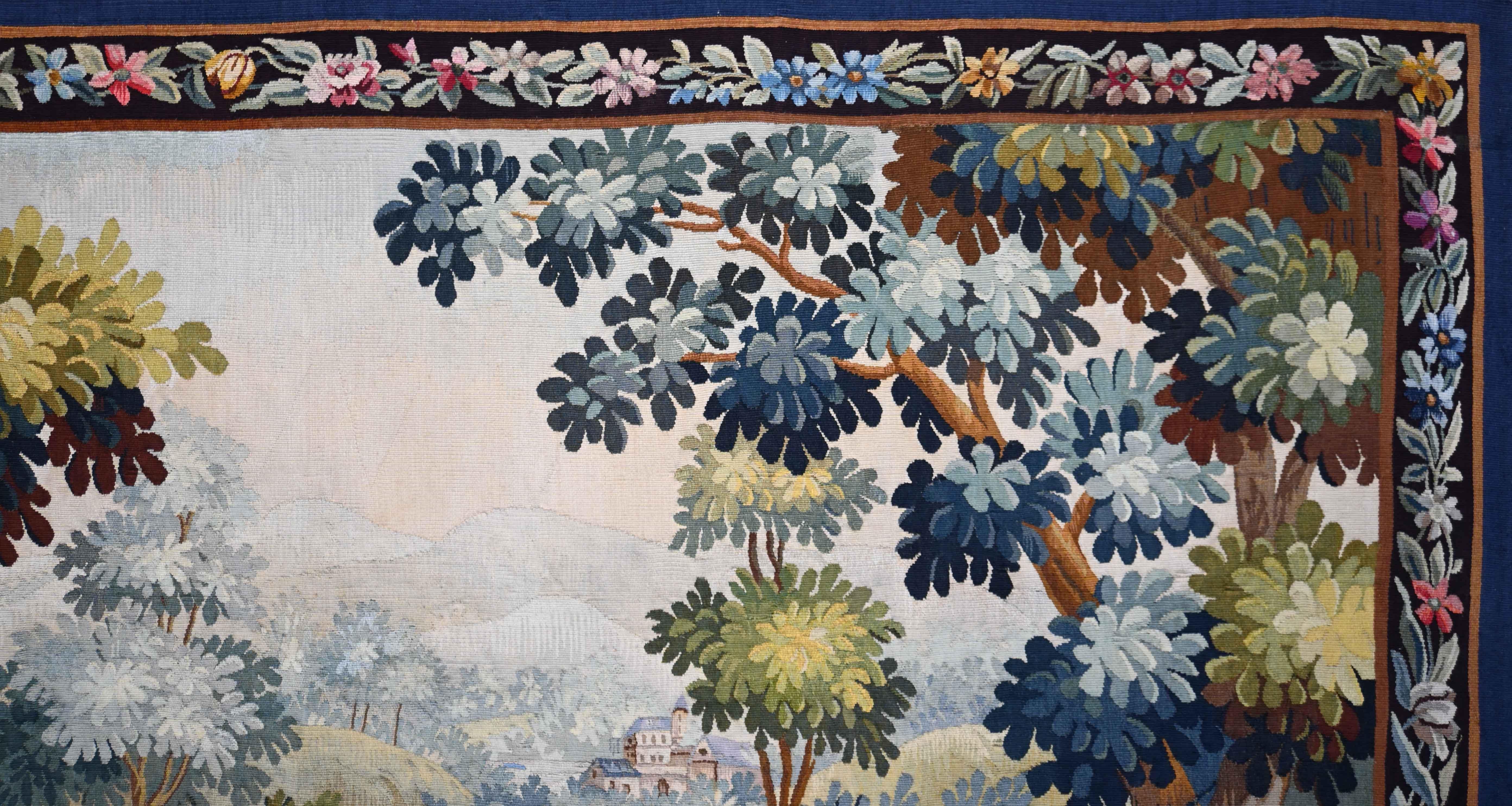 Verdure le chemin, Tapiz francés de vegetación de Manufacture Aubusson - N° 1514 Tejido a mano en venta