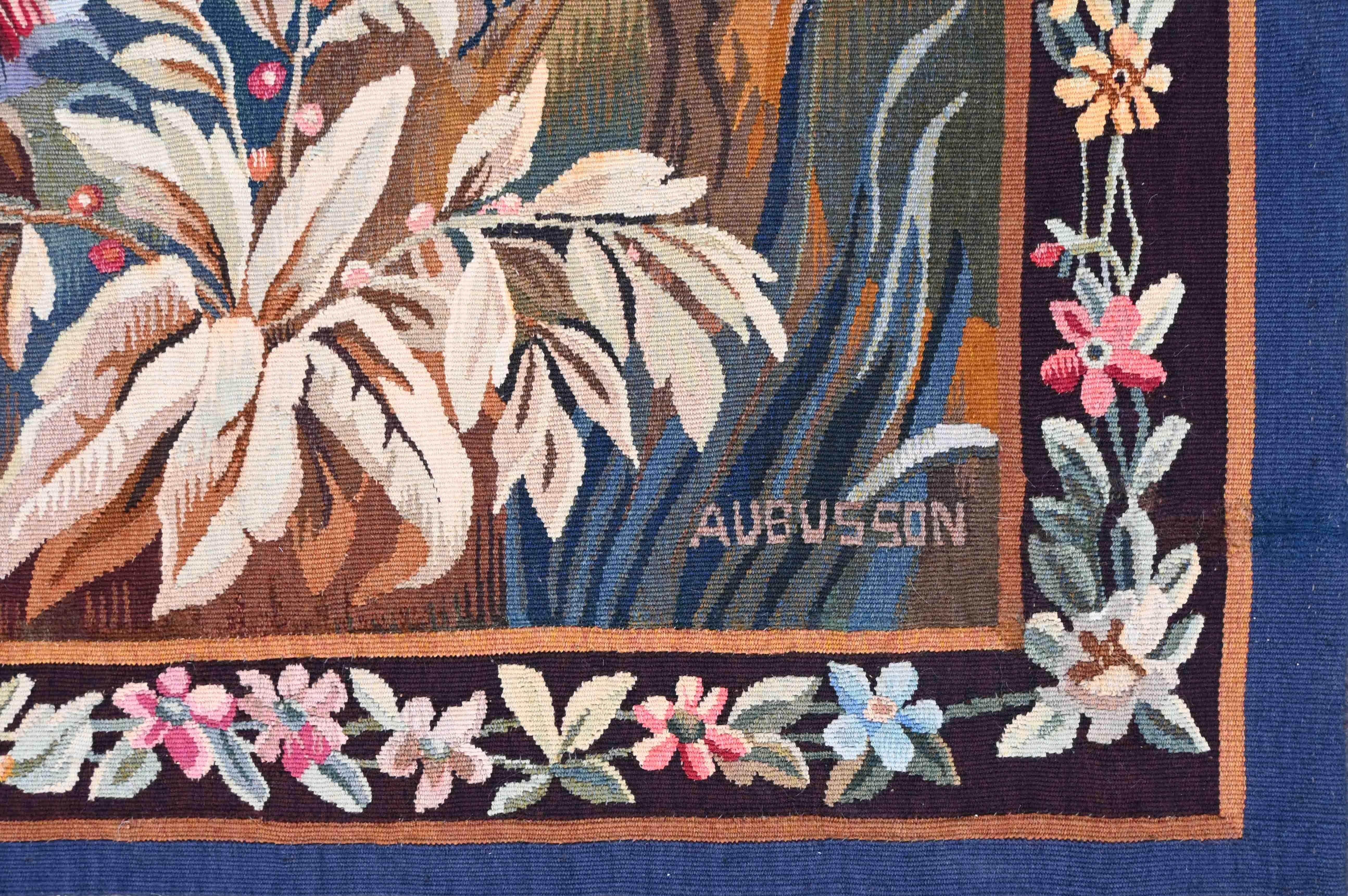 Verdure le chemin, Tapiz francés de vegetación de Manufacture Aubusson - N° 1514 en Excelente estado para la venta en Paris, FR