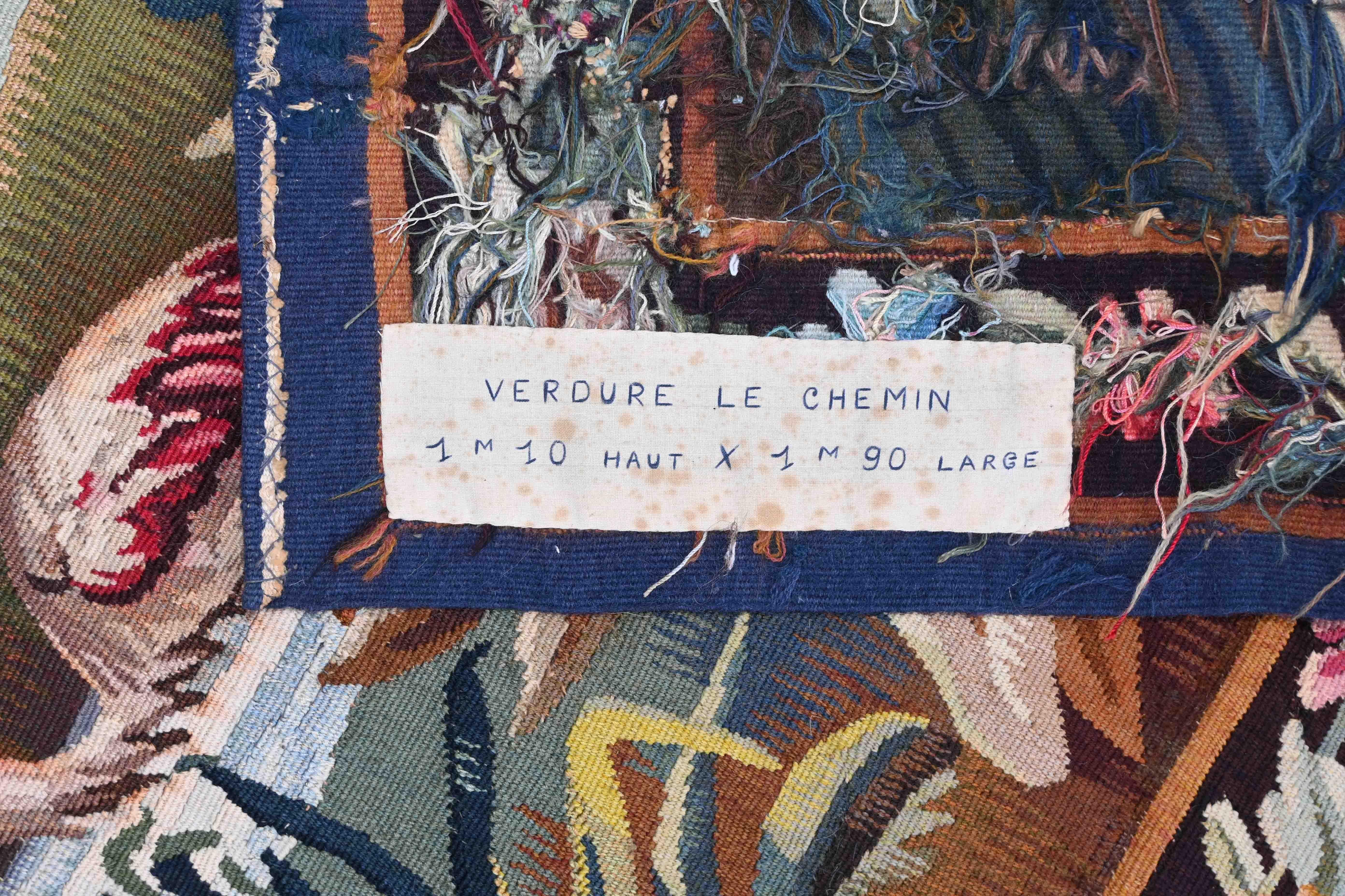 Verdure le chemin, Tapiz francés de vegetación de Manufacture Aubusson - N° 1514 Lana en venta