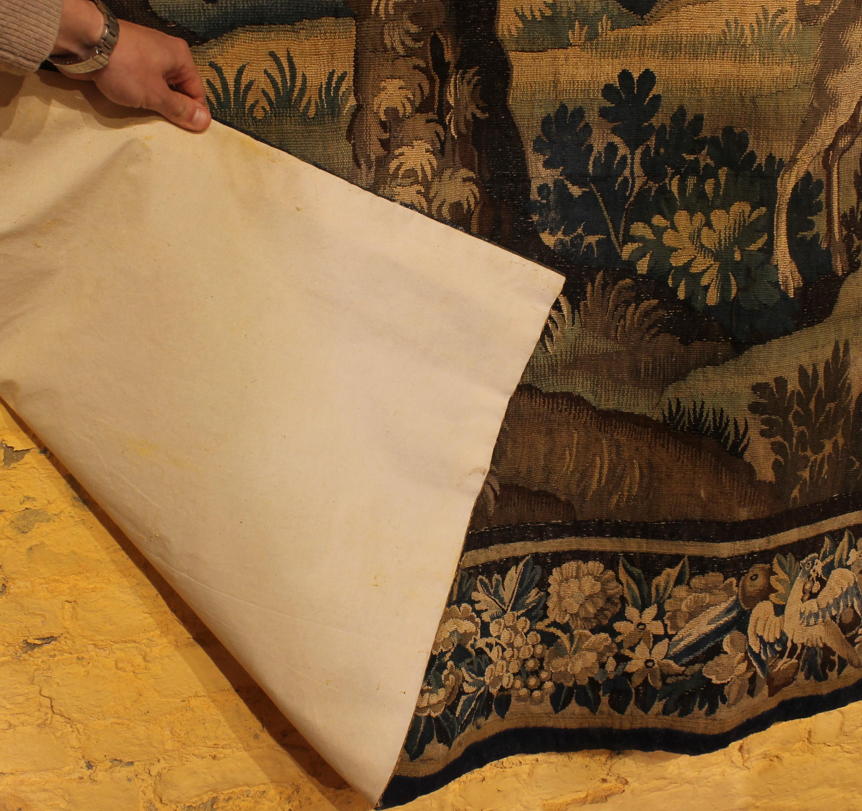 Verdure Tapestry From Flanders From The 17th Century For Sale 4