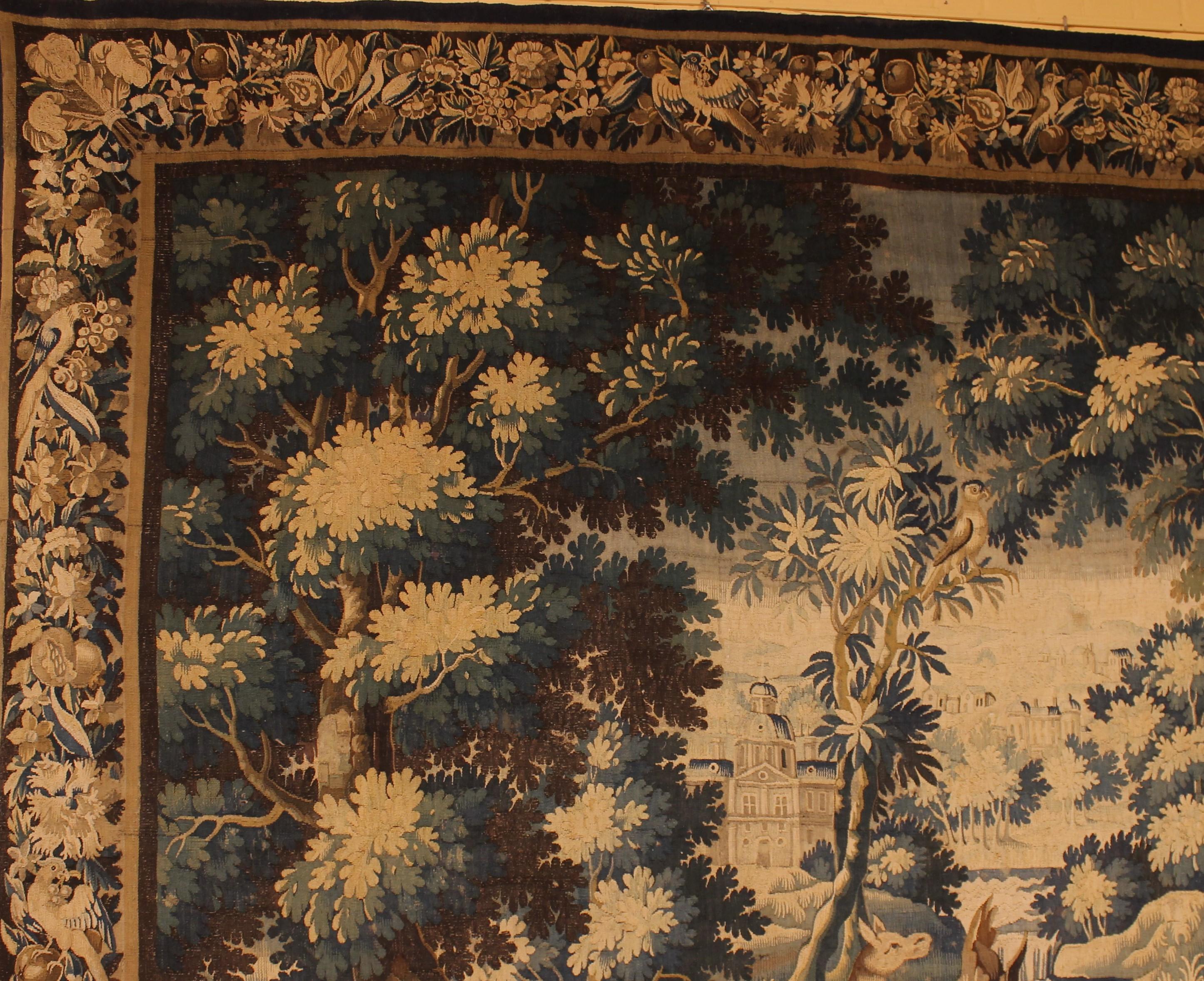 Verdure Tapestry From Flanders From The 17th Century For Sale 5