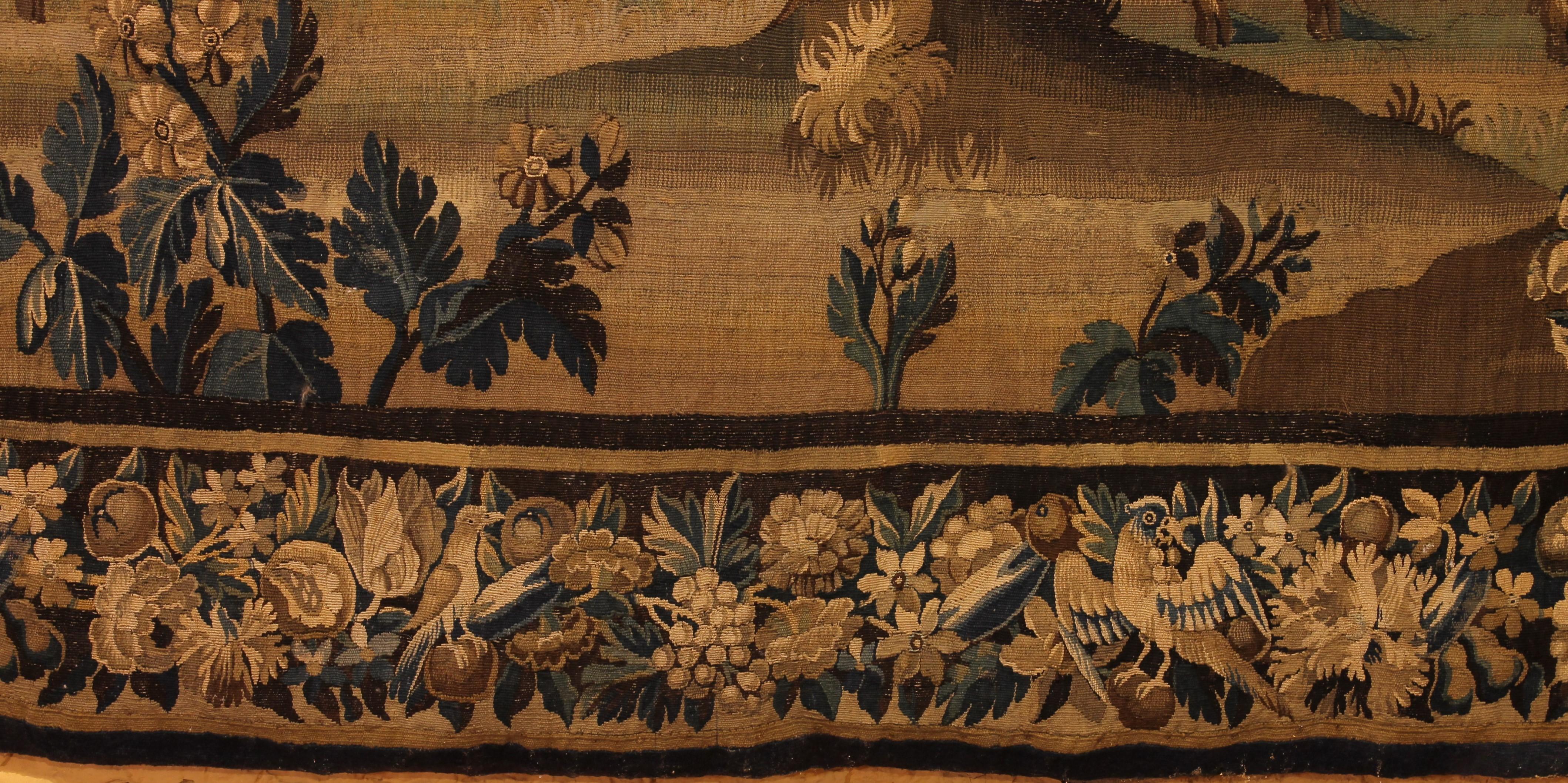 Verdure Tapestry From Flanders From The 17th Century For Sale 6