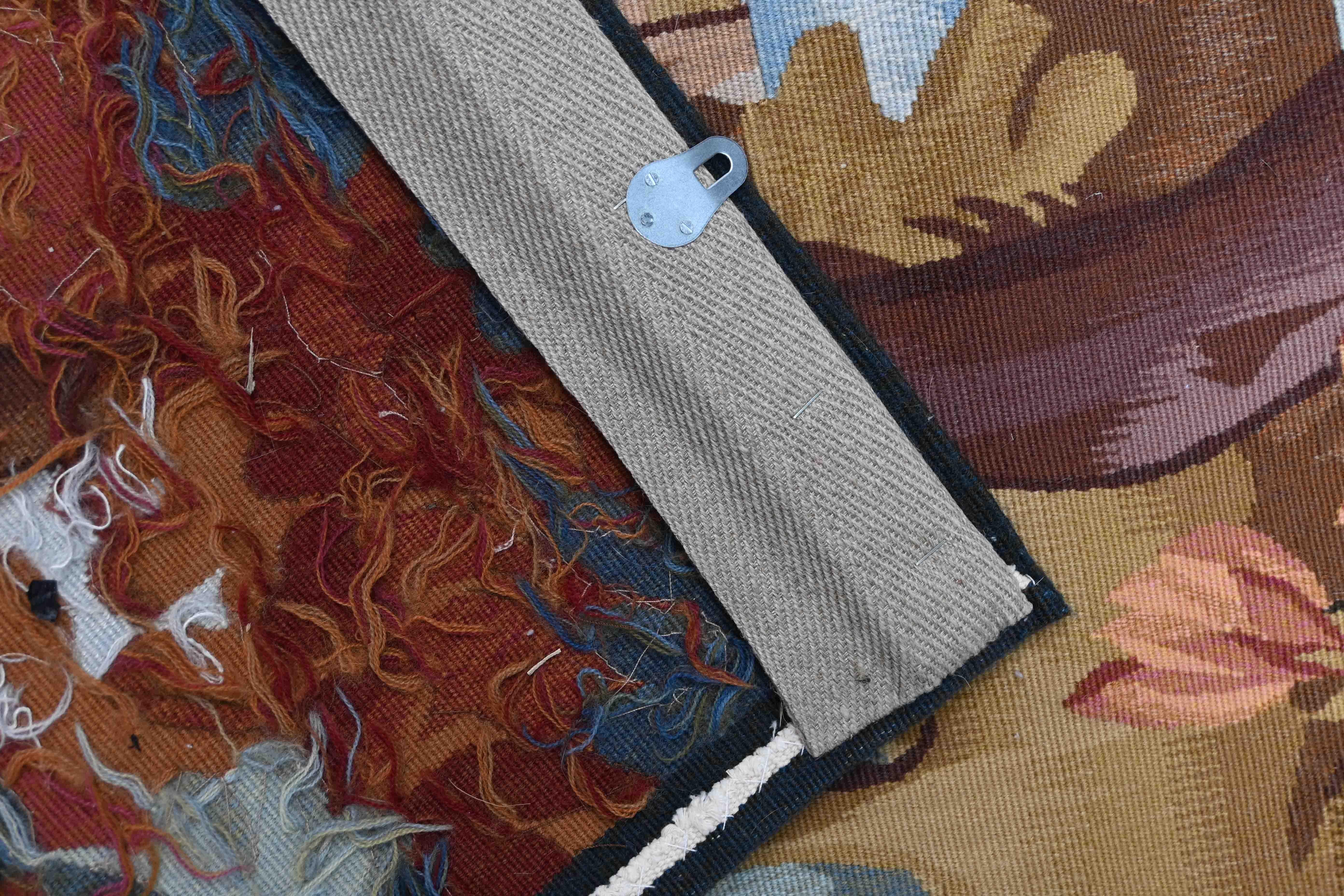Tapisserie Verdure Manufacture Aubusson - 19ème siècle - L1m15xH1m24 - No. 1426 en vente 1