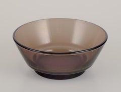Vereco, France. Set of six bowls in smoked art glass. 1970s.