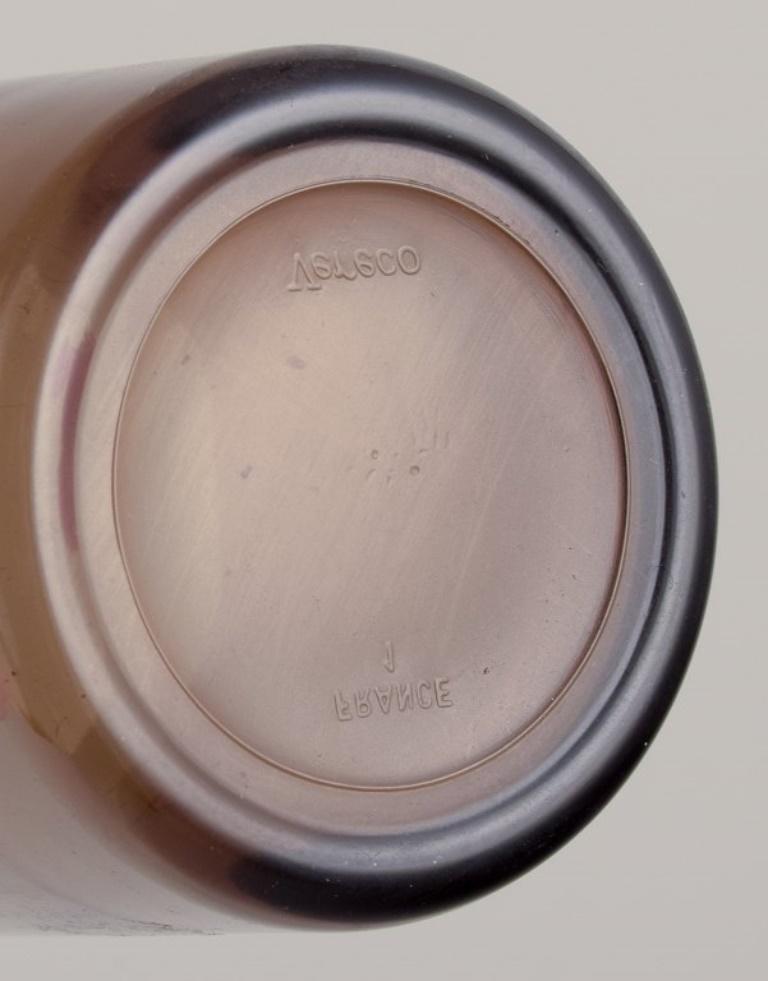 Vereco, Francia.  Juego de seis vasos pequeños de vidrio artístico ahumado. 1970s. finales del siglo XX en venta